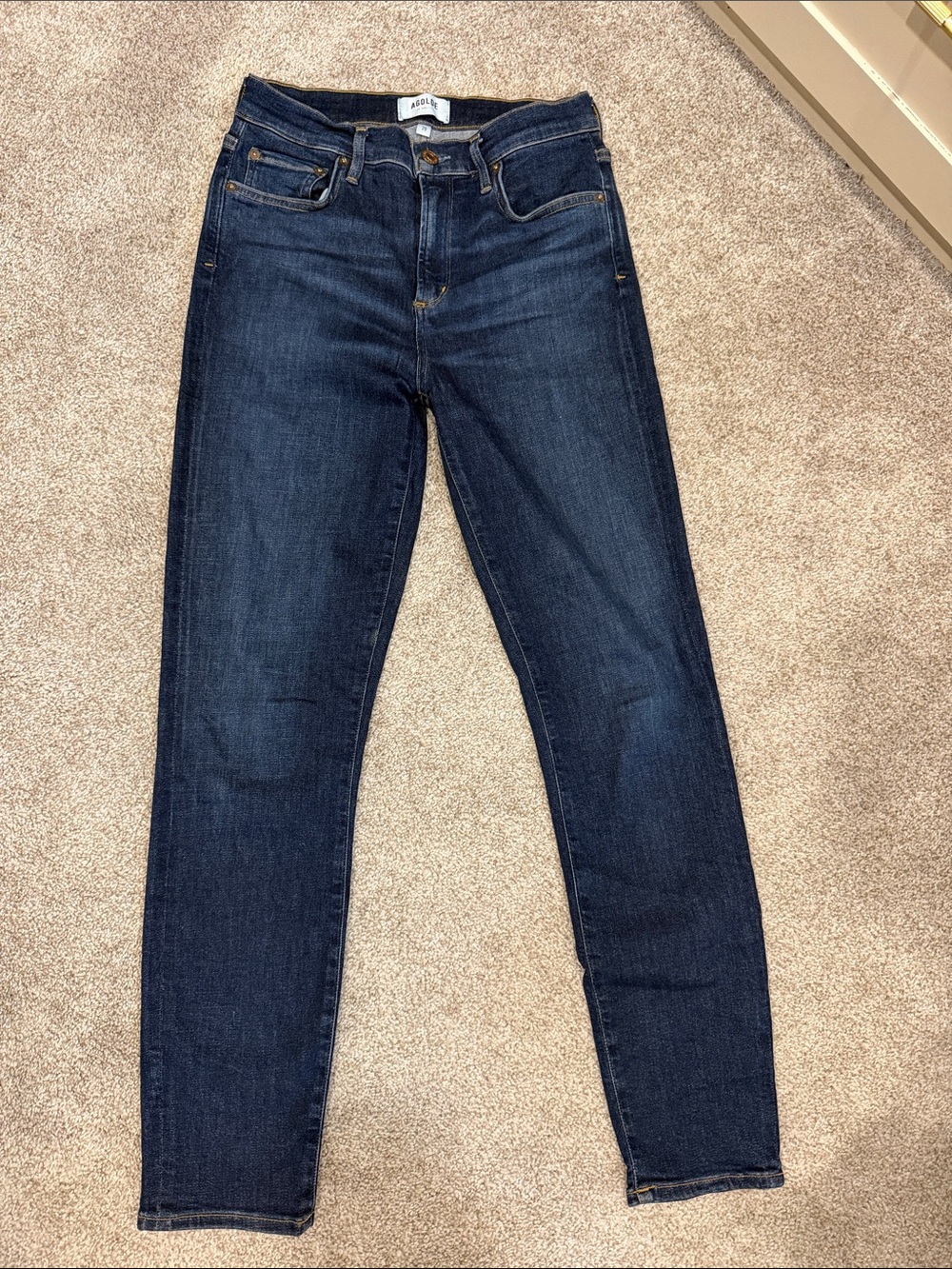 Agolde Women's Skinny Jeans in Dark Blue Wash
